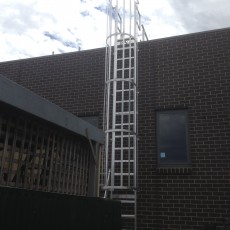 Aluminium Caged Ladder - Universal Height Safety Bendigo