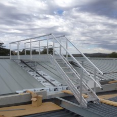 Aluminium Safety Stairs with handrails for safe roof access - Universal Height Safety Bendigo