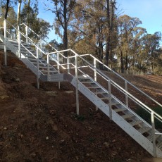 Aluminium Stairs with handrail / guardrail - Universal Height Safety