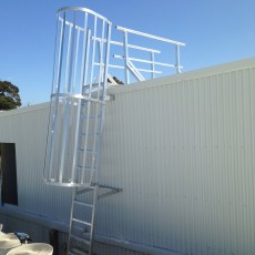 Aluminium Caged Ladder for safe roof access - Universal Height Safety